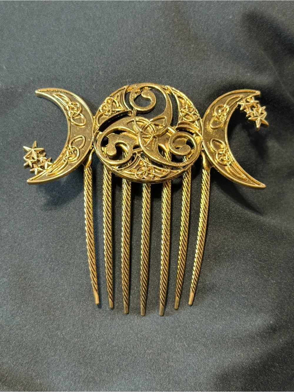 Gold Vintage Metal Decorative Hair Comb-NWOT